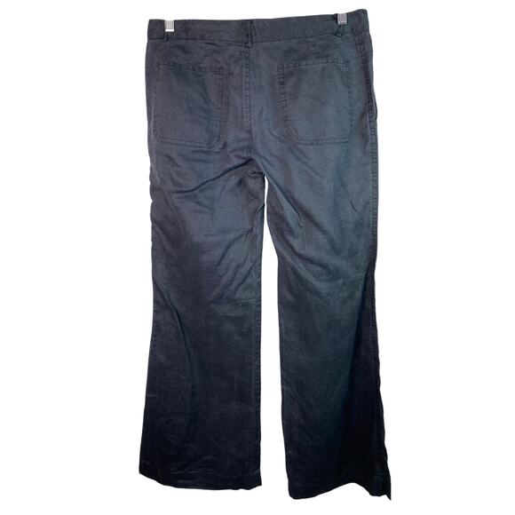 Zara Basic Women's Size 8 Washed Black Lightweight Ramie Wide Leg Pants - Picture 1 of 4